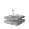 Table basse carrée pivotante - Panneau de particules - Décor béton gris clair...