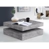 Table basse carrée pivotante - Panneau de particules - Décor béton gris clair...