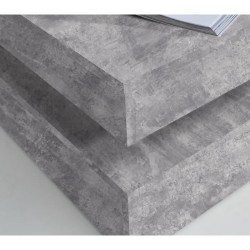 Table basse carrée pivotante - Panneau de particules - Décor béton gris clair...