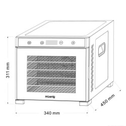 Déshydrateur HKoeNIG - DSY900 - Température de 35°C a 70°C - Minuterie intégr...