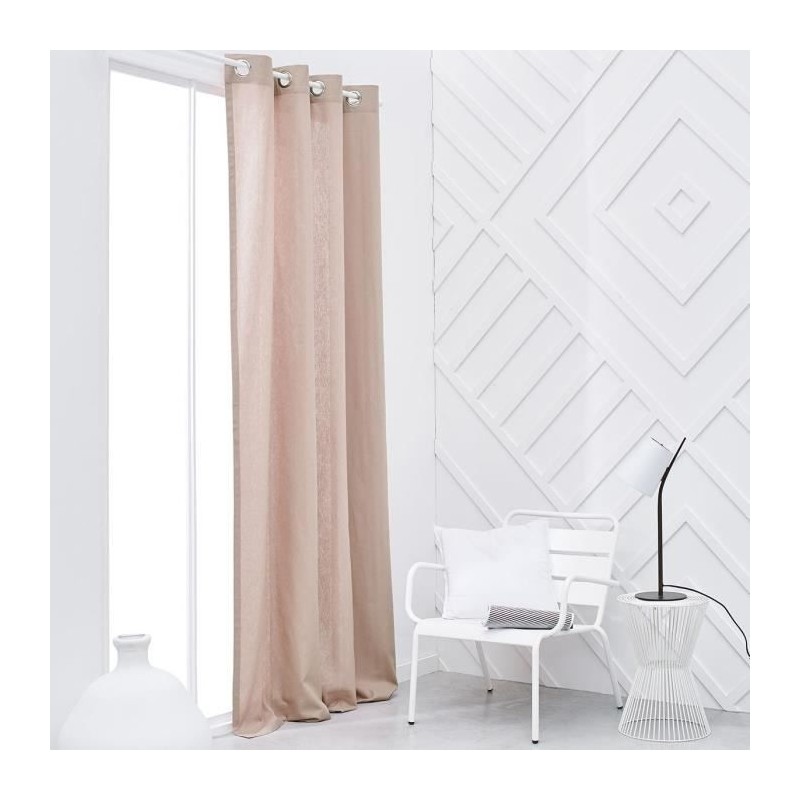 Rideau a oeillets TODAY - 140x240cm - 100% Coton - Rose