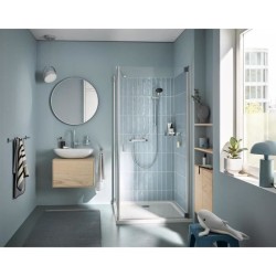 Ensemble de douche avec mitigeur thermostatique, pommeau 1 jet, barre 60cm et...