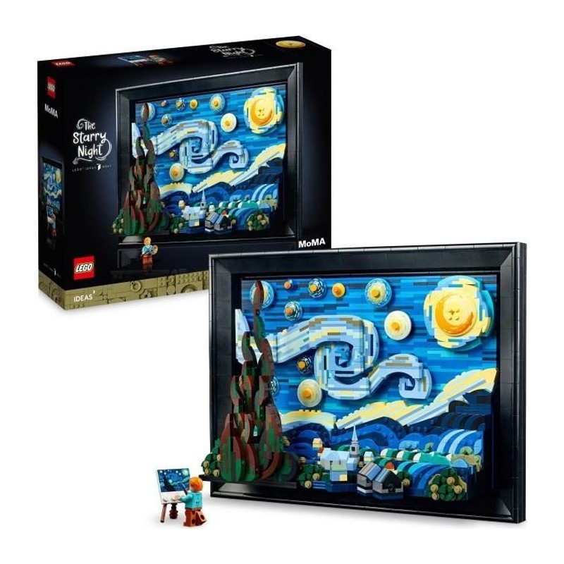 LEGO Ideas 21333  Vincent Van Gogh - La Nuit Étoilée, Reproduction de Tableau...