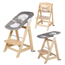 ROBA Chaise Haute Évolutive Born Up 2 en 1 + Transat Inclinable - Sternenzaub...
