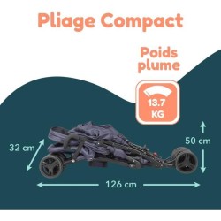 Poussette canne double BAMBISOL - 6-36 mois pour le siege avant (max 15 kg) e...