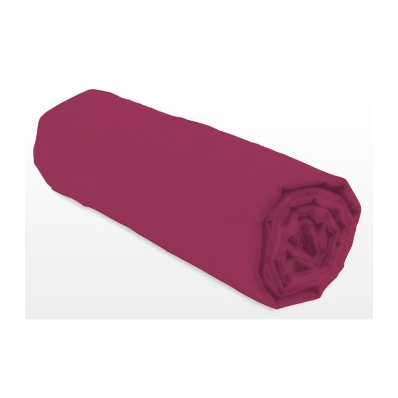 Drap-housse - LOVELY HOME - LH71610 - 180x200+30 cm - Fuchsia