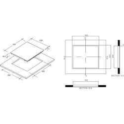 Plaque de cuisson vitrocéramique CANDY CH63CT - 3 foyers - L 60cm -
