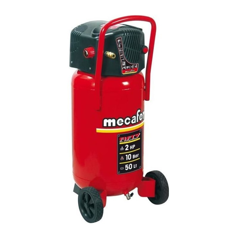 Compresseur d'air vertical MECAFER FIFTY - 50L - 1500W - 10 bars - 2 CV sans ...