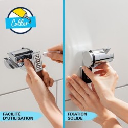 Ensemble de douche avec mitigeur thermostatique, pommeau 1 jet, barre 60cm et...