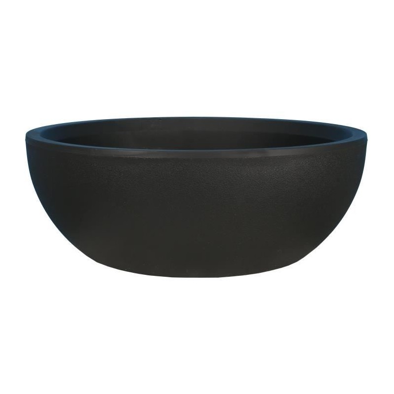 Coupe pot de fleurs - RIVIERA - Granit - D40 H15 cm - Noir