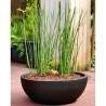 Coupe pot de fleurs - RIVIERA - Granit - D40 H15 cm - Noir
