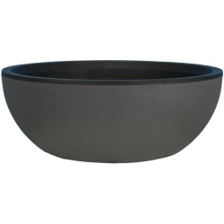 Coupe pot de fleurs - RIVIERA - Granit - D40 H15 cm -Gris