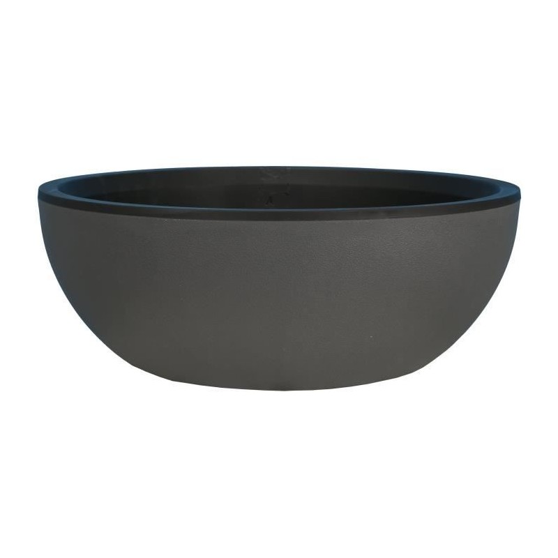 Coupe pot de fleurs - RIVIERA - Granit - D40 H15 cm -Gris