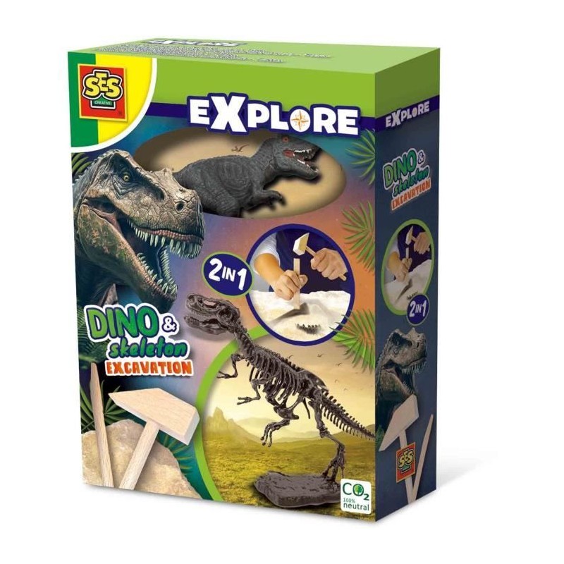 Fouille de dinosaures et de squelettes 2 en 1 - T-rex - SES CREATIVE