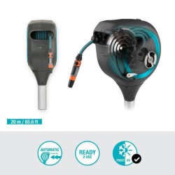 Dévidoir automatique sur pic GARDENA RollUp M liseret bleu - Longueur 20m - Ø...