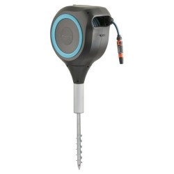 Dévidoir automatique sur pic GARDENA RollUp M liseret bleu - Longueur 20m - Ø...