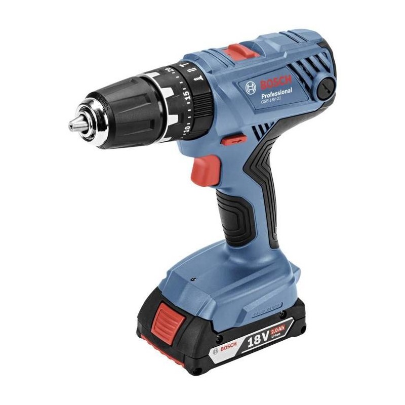 Perceuse-visseuse a percussion Bosch Professional GSB 18V-21 + 2 batteries 2,...
