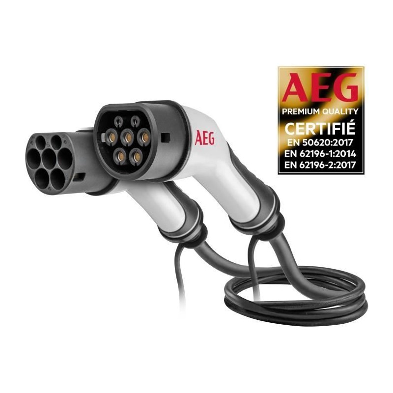 Câble de charge véhicules électriques & hybrides - AEG - Type 2 - Câble triph...