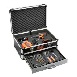 Kit perceuse a percussion sans fil - 18V - BLACK+DECKER - BDC718AS2F-QW - 2 b...