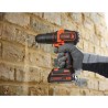 Kit perceuse a percussion sans fil - 18V - BLACK+DECKER - BDC718AS2F-QW - 2 b...