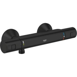 Mitigeur thermostatique douche - GROHE Precision Start - Noir mat - Economie ...