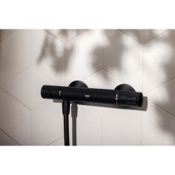 Mitigeur thermostatique douche - GROHE Precision Start - Noir mat - Economie ...