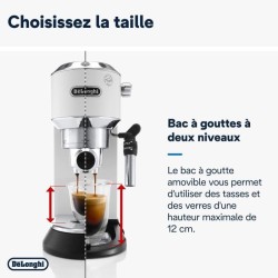 Machine expresso manuelle - De'Longhi - Dedica style - EC685.W - Blanc