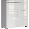Meuble de salle de bain Rangement bas - 2 portes & 1 tiroir - Blanc - L 73 x ...