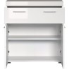 Meuble de salle de bain Rangement bas - 2 portes & 1 tiroir - Blanc - L 73 x ...