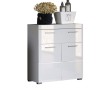 Meuble de salle de bain Rangement bas - 2 portes & 1 tiroir - Blanc - L 73 x ...