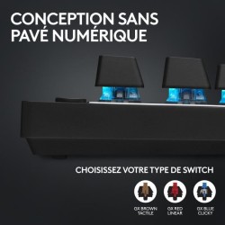 Clavier gamer - Sans fil - Logitech G  Pro X TKL Lightspeed - AZERTY - Mécani...