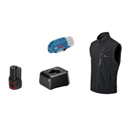 Veste chauffante Bosch Professional GHV 12+18V XA taille 2XL, avec batterie 1...