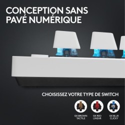 Clavier gamer - Sans fil - Logitech G - Pro X TKL Lightspeed - AZERTY - Mécan...