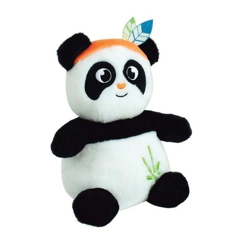 Peluche bouillotte INDIAN PANDA - JEMINI - H 21 cm - Blanc et noir - Bébé