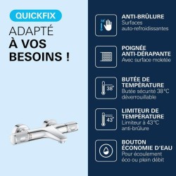 GROHE Mitigeur thermostatique douche Precision Feel, montage mural, indicateu...