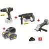 X-FIT PACK « GROS oeUVRE » 3 machines 18V + 2 batteries 18V 3.0Ah : Perceuse ...