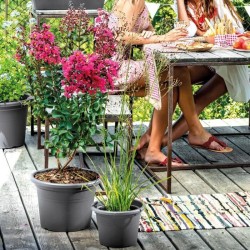 DEROMA Pot de fleurs rond Day R - 50 x H34,9 cm -Gris anthracite