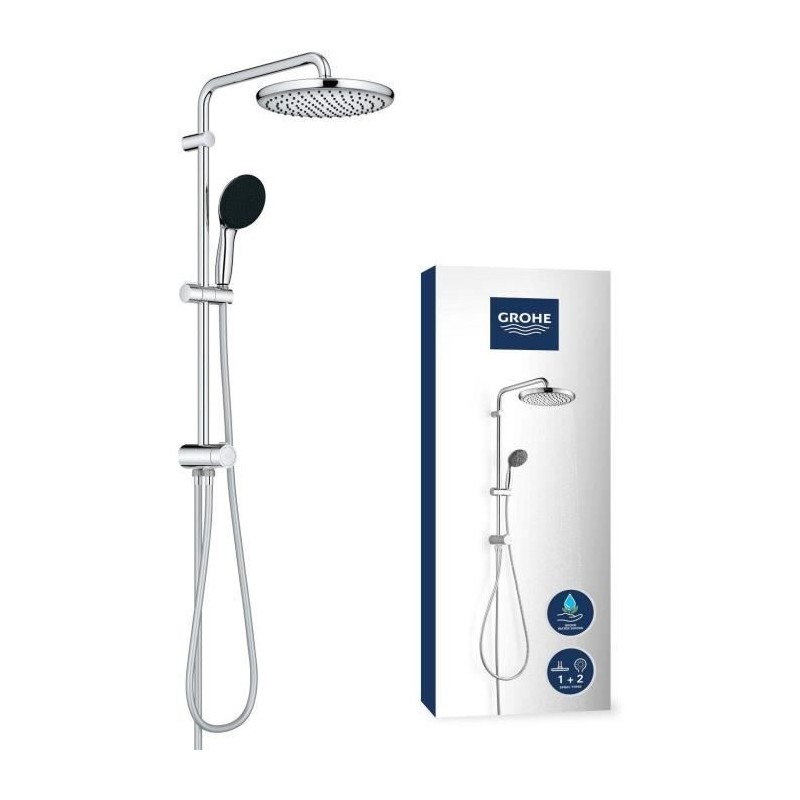 Colonne de douche avec inverseur manuel - Economie d'eau - GROHE Vitalio Star...