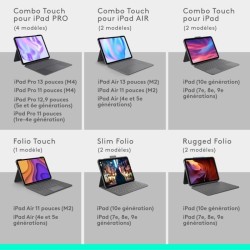Etui clavier - Logitech - Combo Touch - Pour iPad Air 13 pouces (M2, M3 et M4...