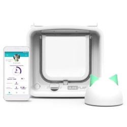 SUREFLAP Chatiere a Puce électronique Connectée - Blanc - 142 mm x 120 mm (Li...