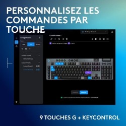 Clavier gamer - Sans fil - Logitech G - G915 X - AZERTY - Mécanique - Noir