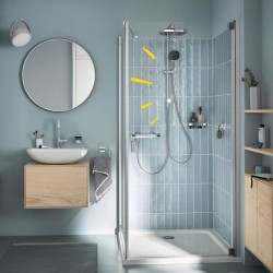 Colonne de douche avec inverseur manuel - Economie d'eau - GROHE Vitalio Comf...
