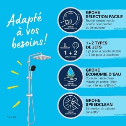 Colonne de douche avec inverseur manuel - Economie d'eau - GROHE Vitalio Comf...