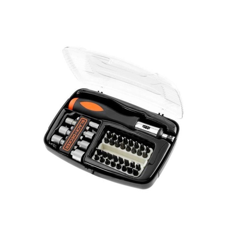 Kit de tournevis a cliquet - BLACK+DECKER - A7062-XJ - avec 39 accessoires