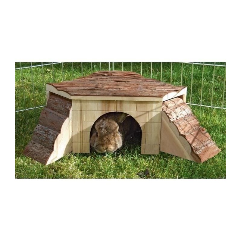 Maison Nature avec rampe pour rongeurs - 37x37x16cm - KERBL