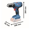 Perceuse a percussion Bosch Professional GSB 18V- 21 + 2 batteries 2,0Ah + Ch...
