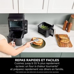 Friteuse sans huile NINJA - Double Stack SL300EU - Capacité 7,6L - 6 programm...
