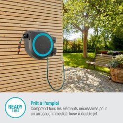Dévidoir automatique mural RollUp XL GARDENA - Longueur 35m - Ø13mm - Kit com...