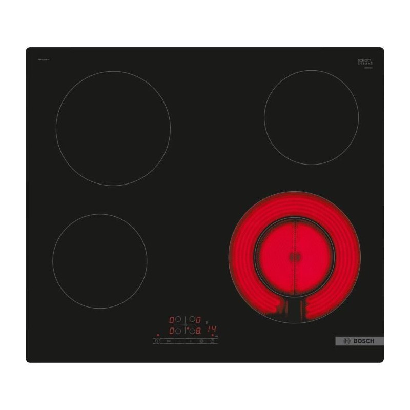 Table vitro 60cm BOSCH - PKF611BB8E - Commande a l'avant - Sans cadre - Zone ...