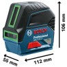 Laser ligne Bosch Professional GCL 2-15 G Portée 15 m + Support rotatif RM1 +...